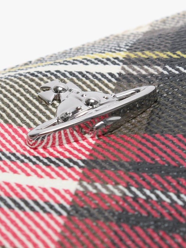 Derby Red Tartan New Exhibition Top Zip Clutch
