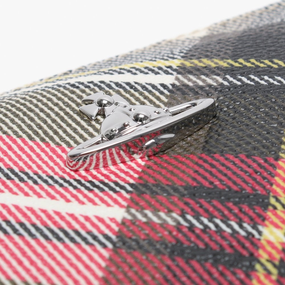 Derby Red Tartan New Exhibition Top Zip Clutch