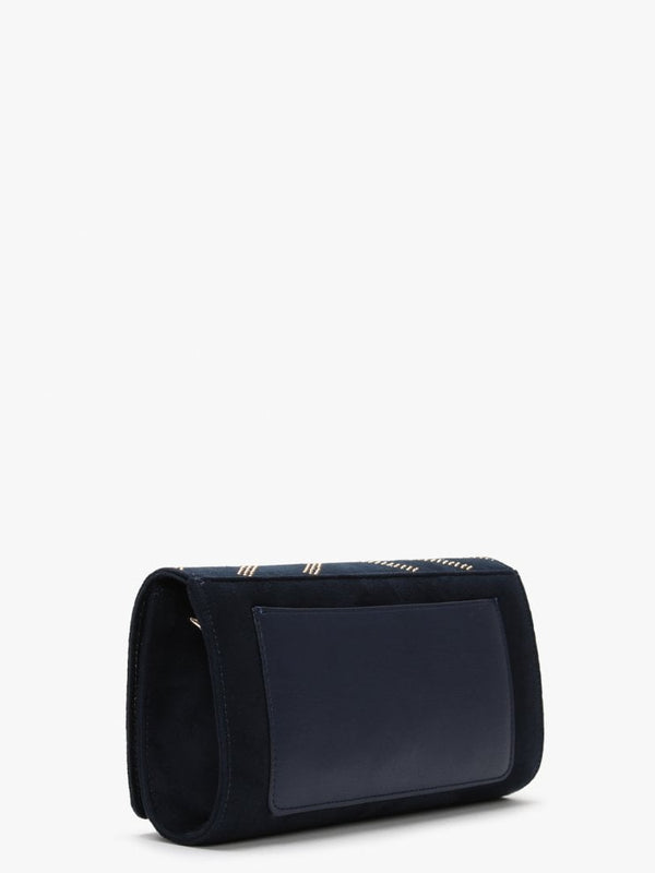 Dime Blue Studded Clutch Bag