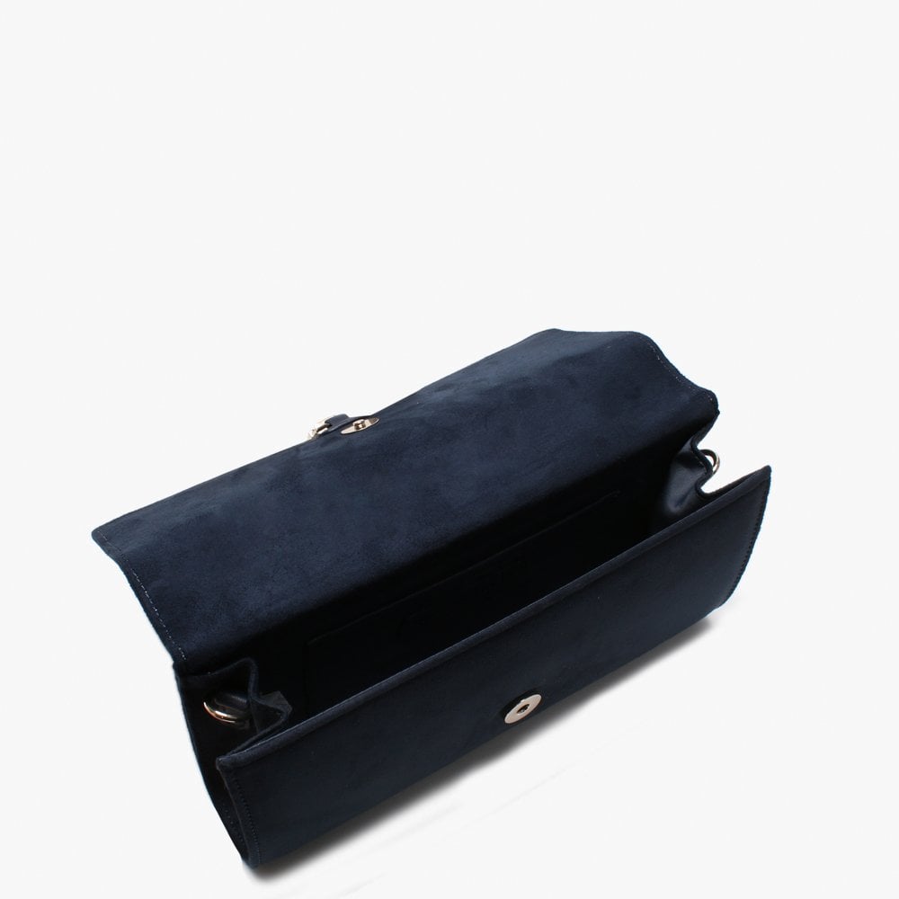 Dime Blue Studded Clutch Bag