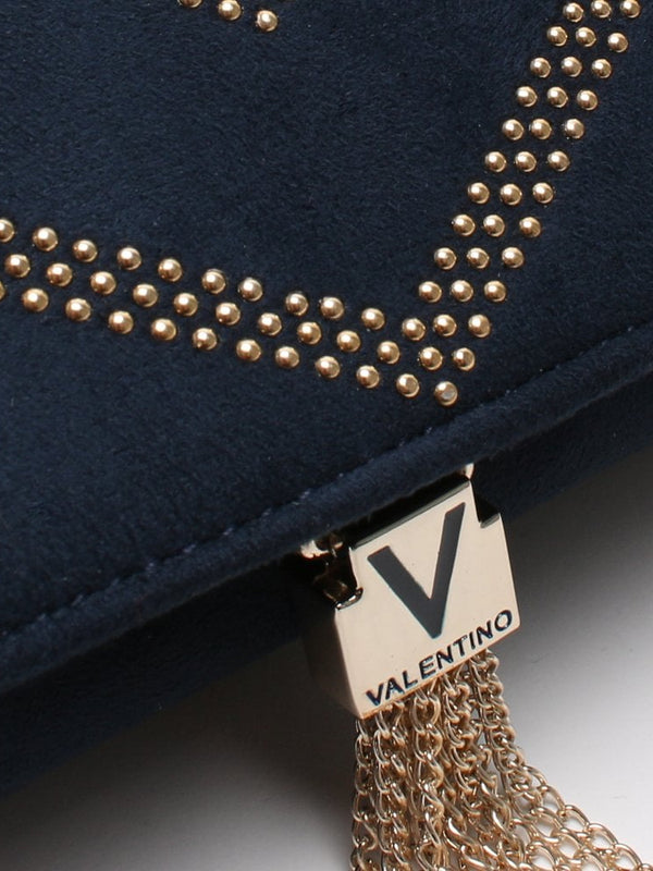 Dime Blue Studded Clutch Bag