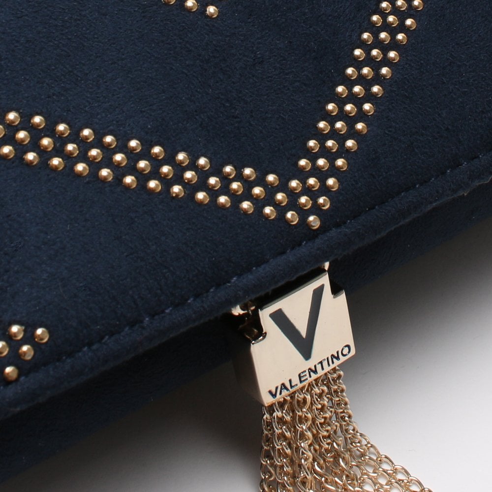 Dime Blue Studded Clutch Bag