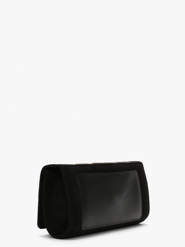 Dime Black Studded Clutch Bag