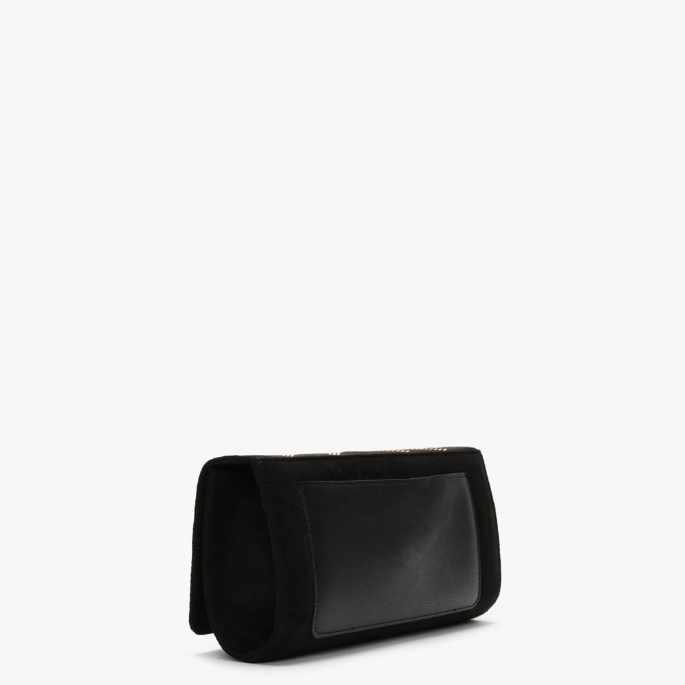 Dime Black Studded Clutch Bag