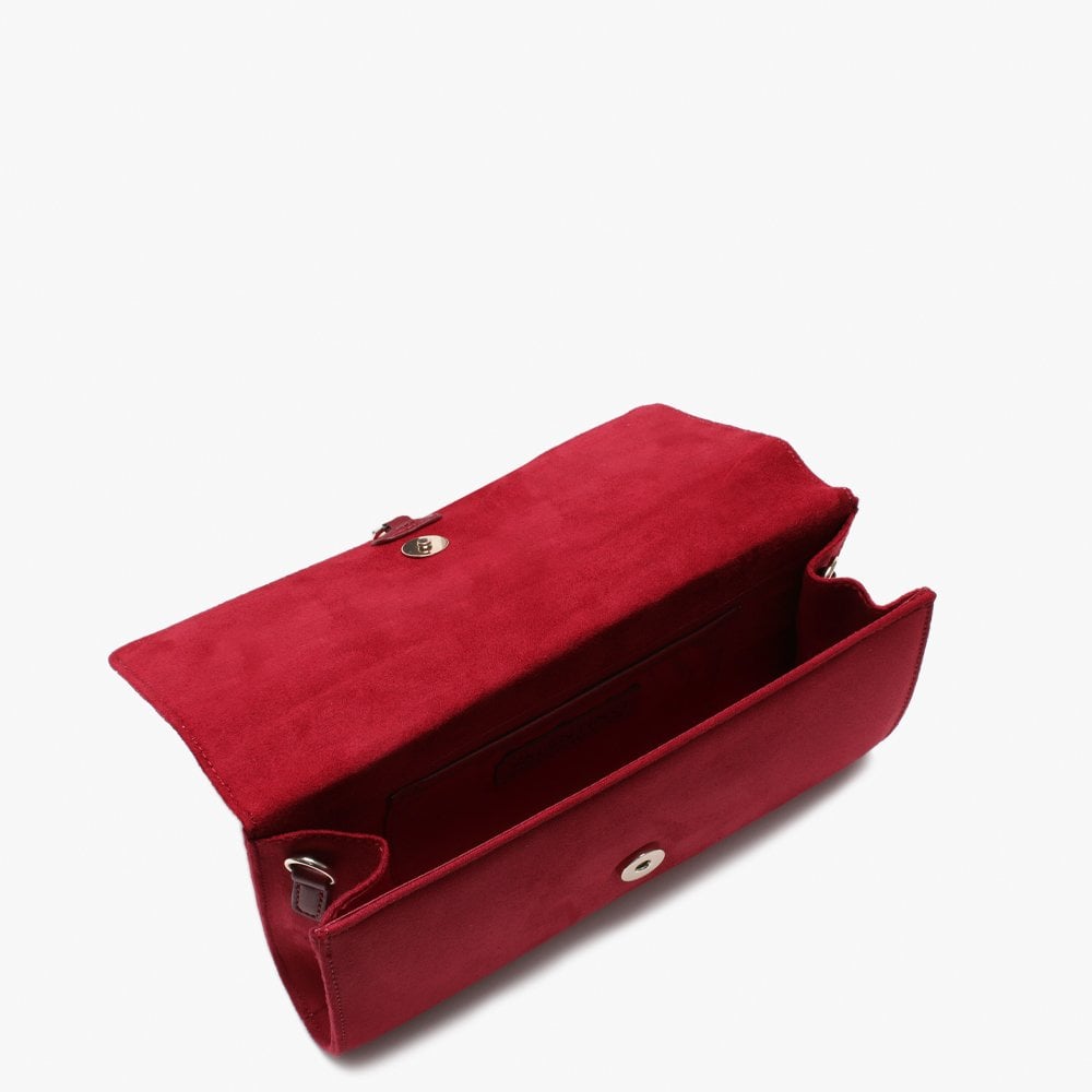 Dime Burgundy Studded Clutch Bag