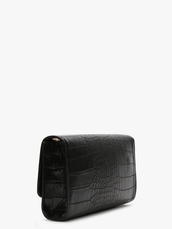 Audrey Black Moc Croc Clutch Bag