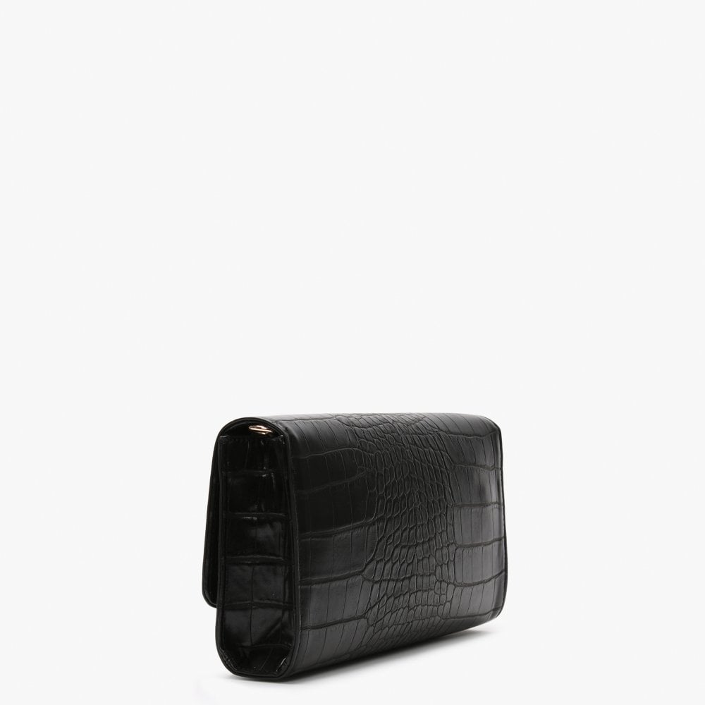 Audrey Black Moc Croc Clutch Bag