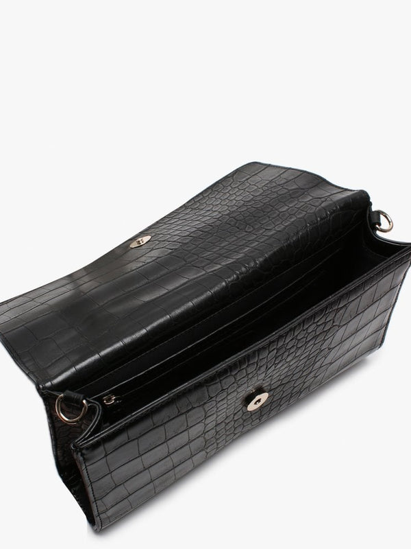 Audrey Black Moc Croc Clutch Bag