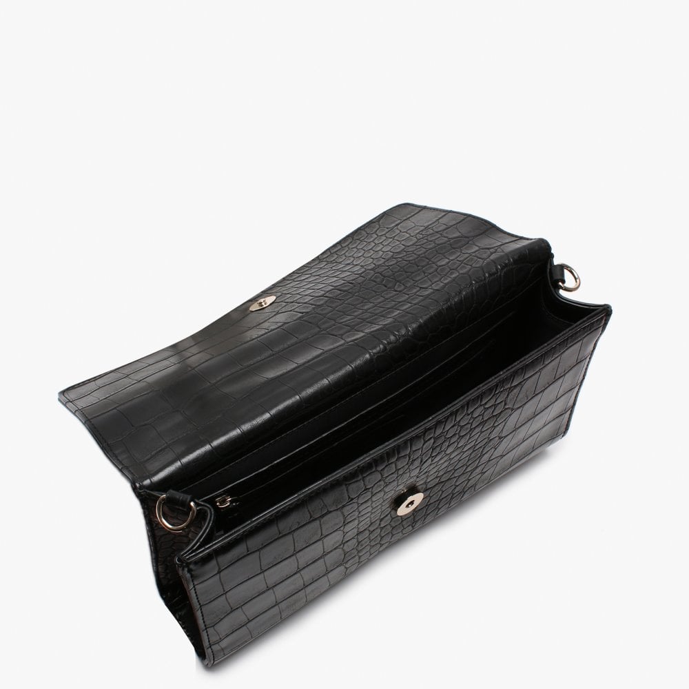 Audrey Black Moc Croc Clutch Bag