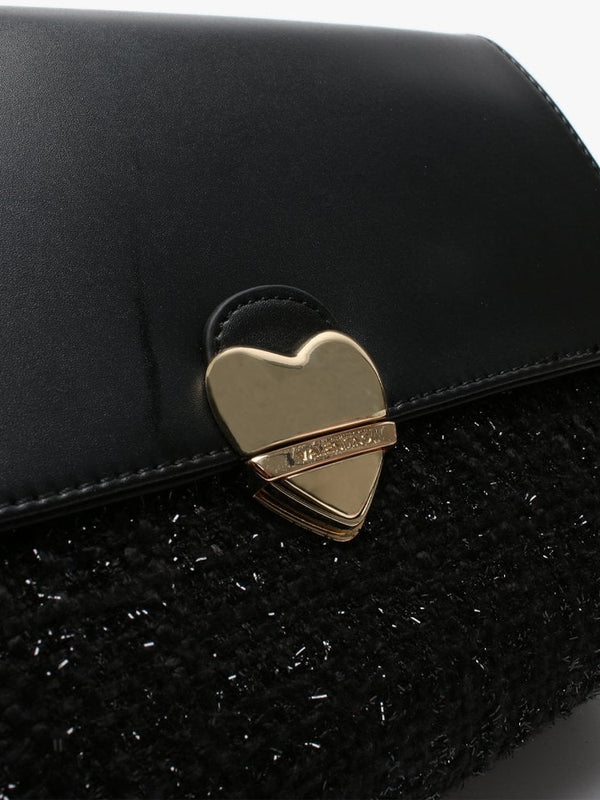 Guitar Heart Black Shoulder Bag