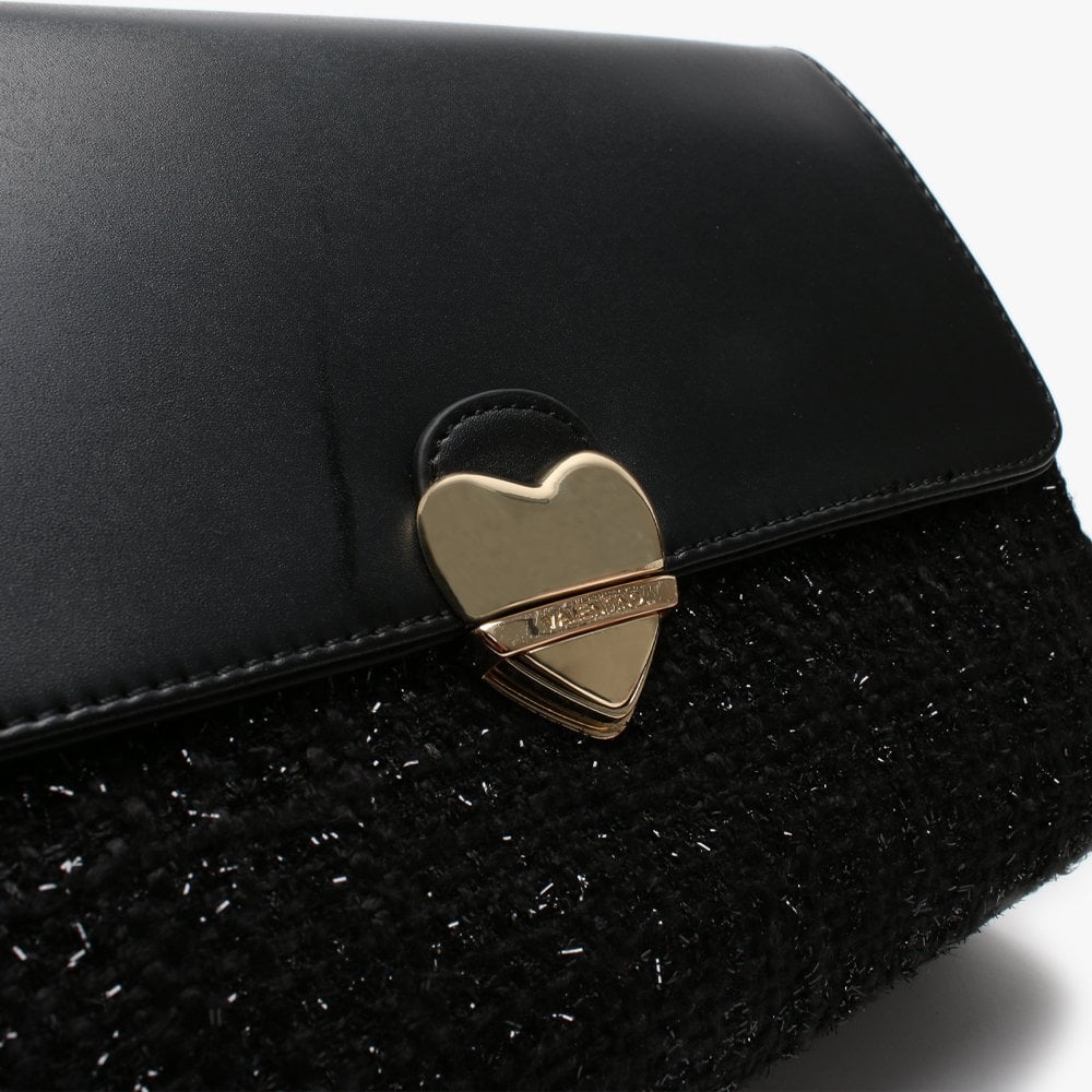 Guitar Heart Black Shoulder Bag