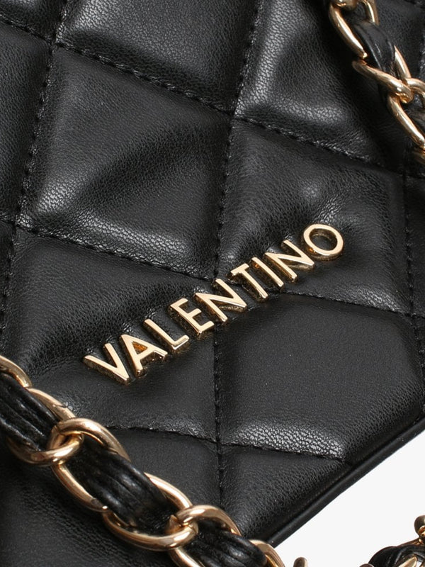 Ocarina Black Quilted Chain Handle Tote Bag