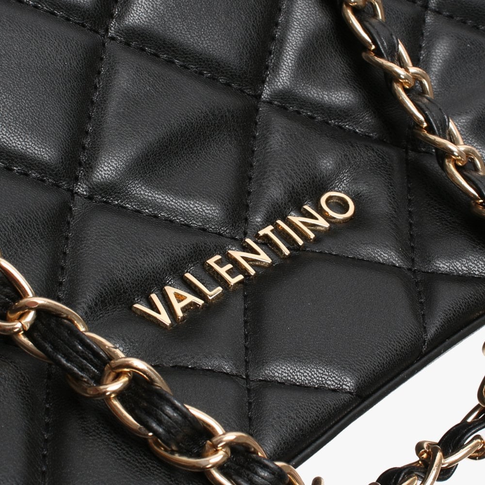 Ocarina Black Quilted Chain Handle Tote Bag