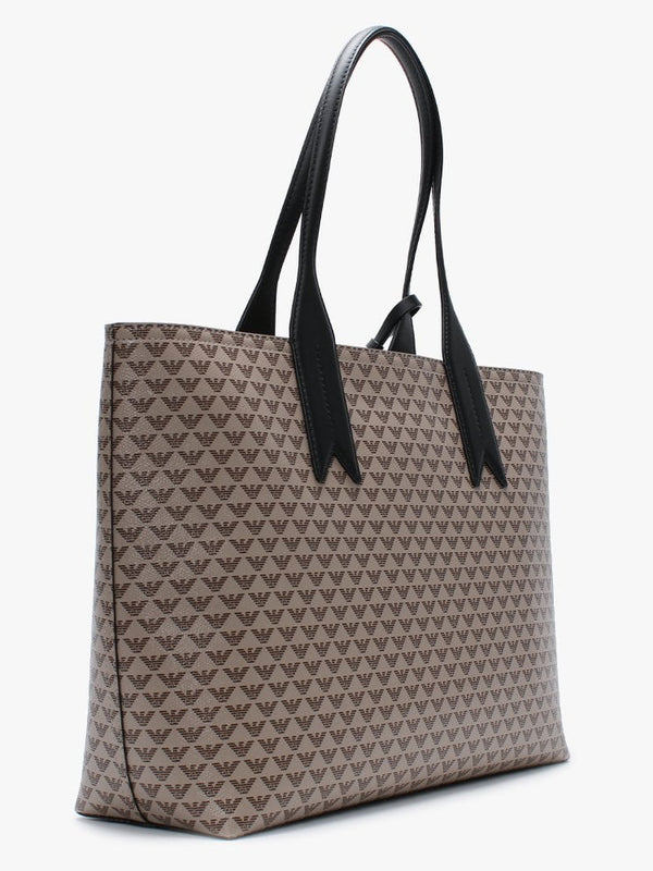 Large Beige Repeat Logo Shopper Bag