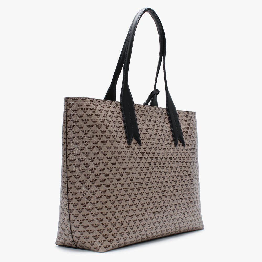 Large Beige Repeat Logo Shopper Bag