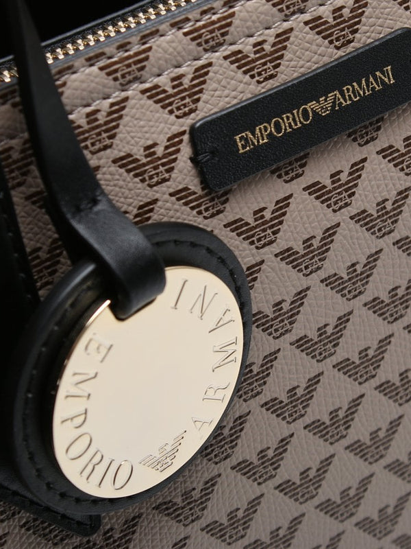 Large Beige Repeat Logo Shopper Bag