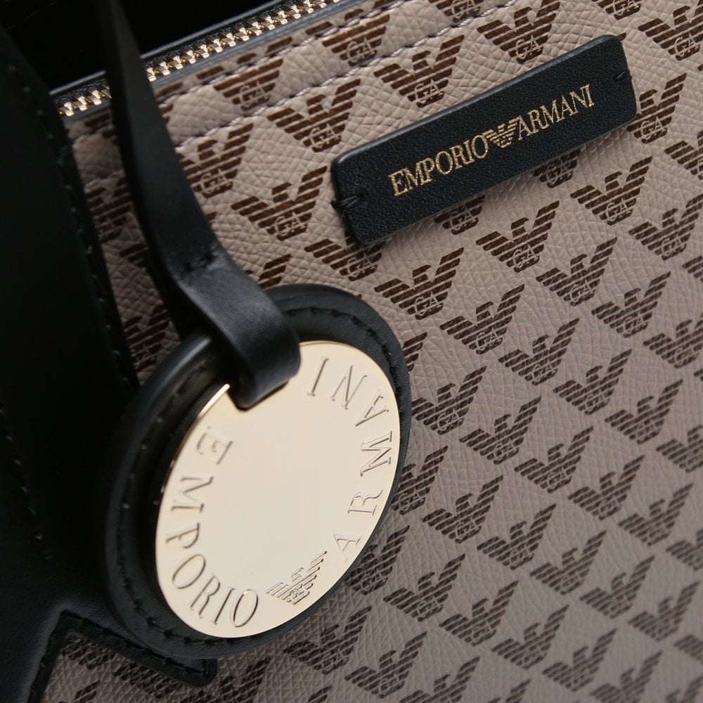Large Beige Repeat Logo Shopper Bag