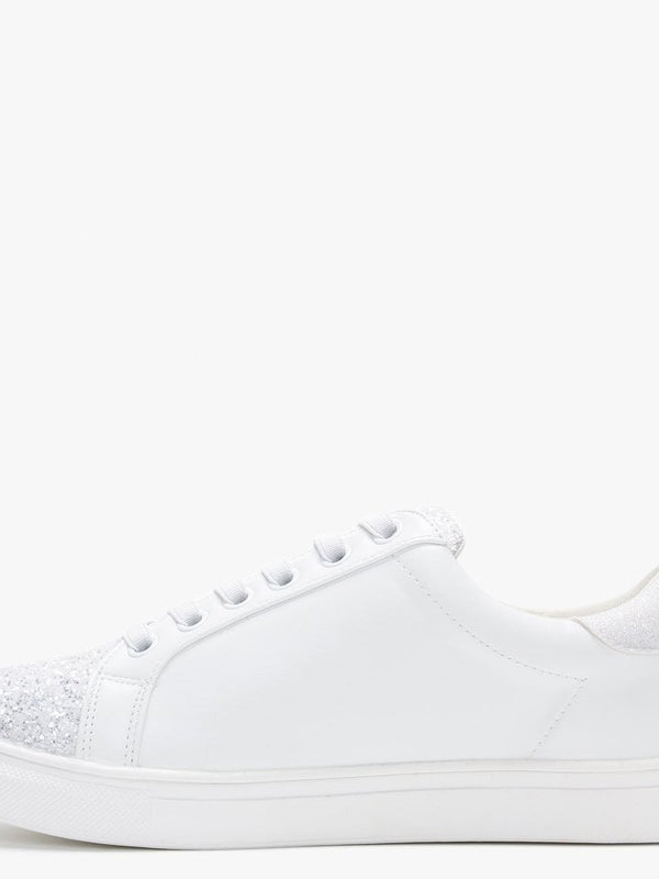 Yully White Glitter Star Trainers