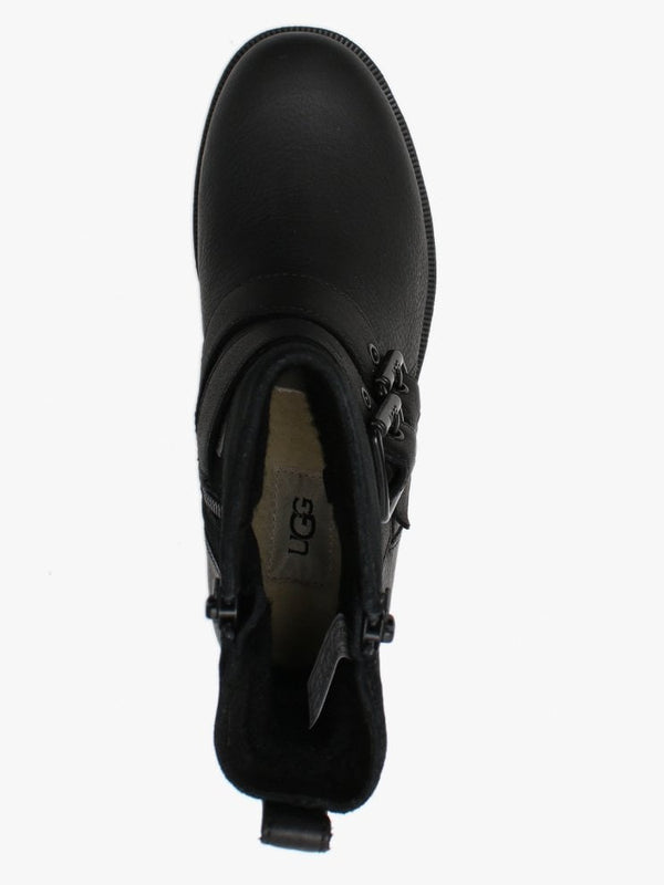 Wilde Black Leather & Suede Biker Boots