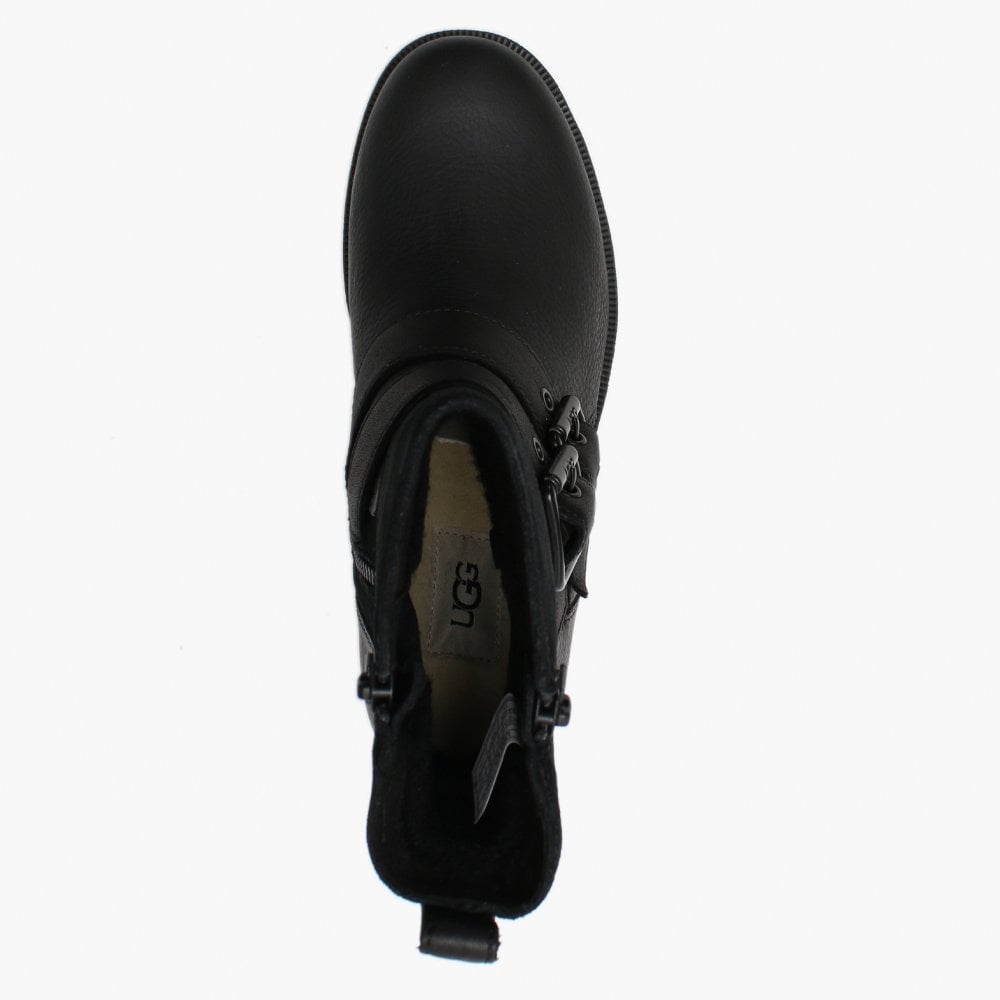 Wilde Black Leather & Suede Biker Boots