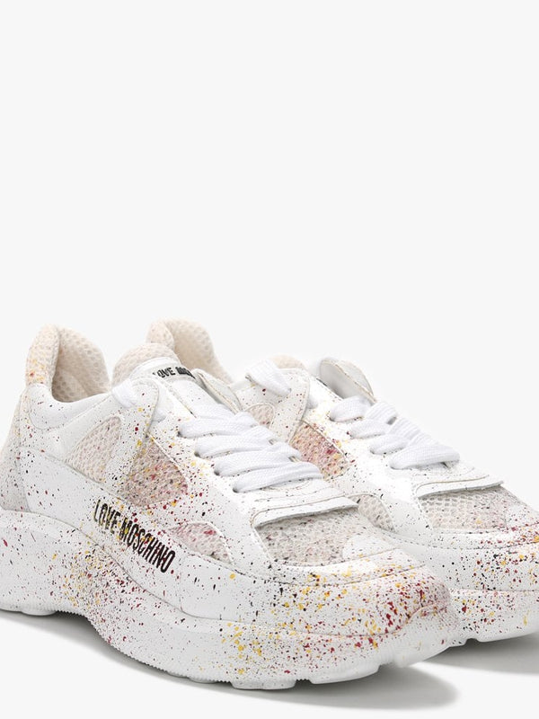 Paint Splat White Chunky Trainers