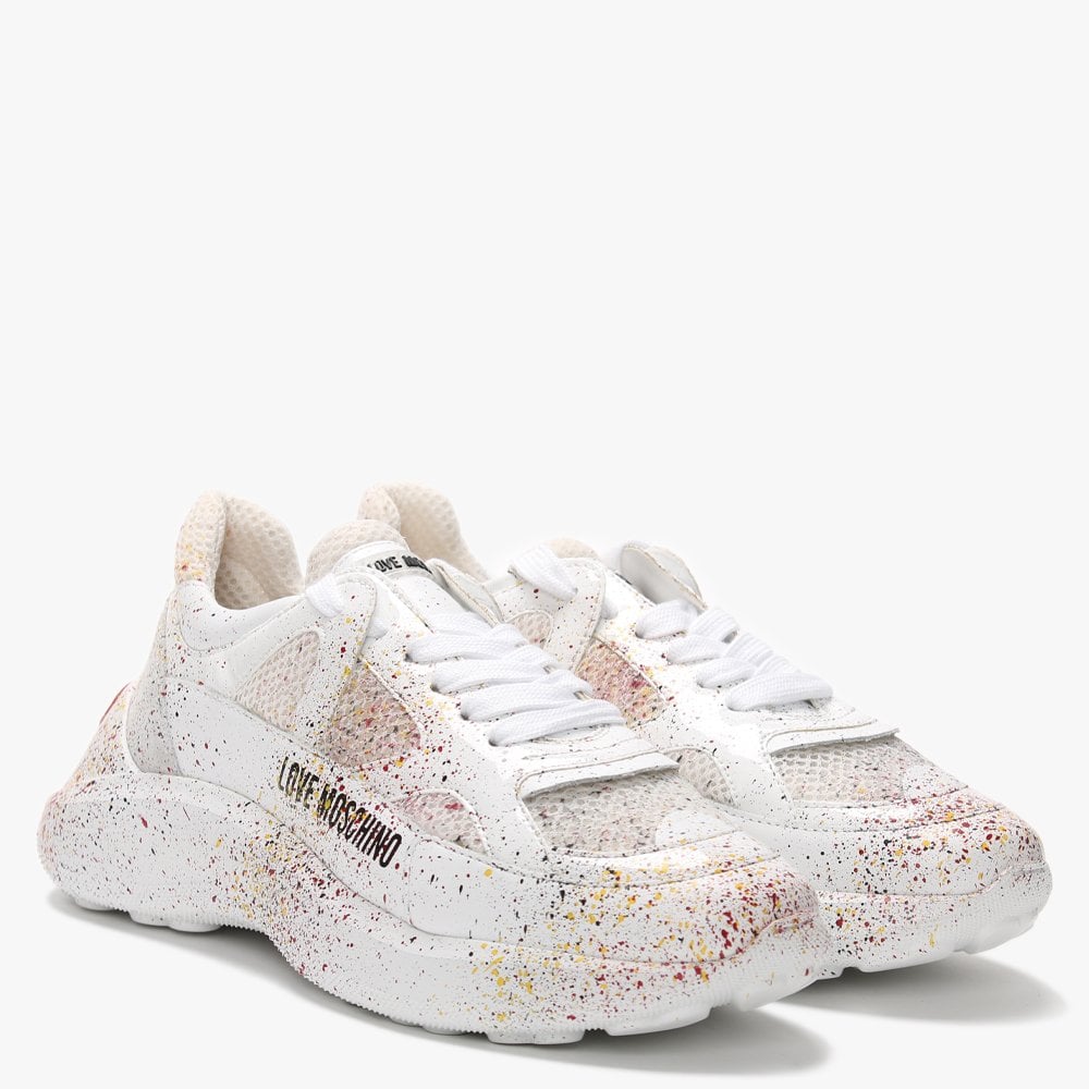 Paint Splat White Chunky Trainers