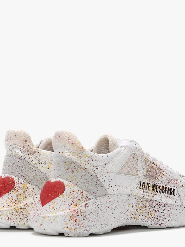 Paint Splat White Chunky Trainers