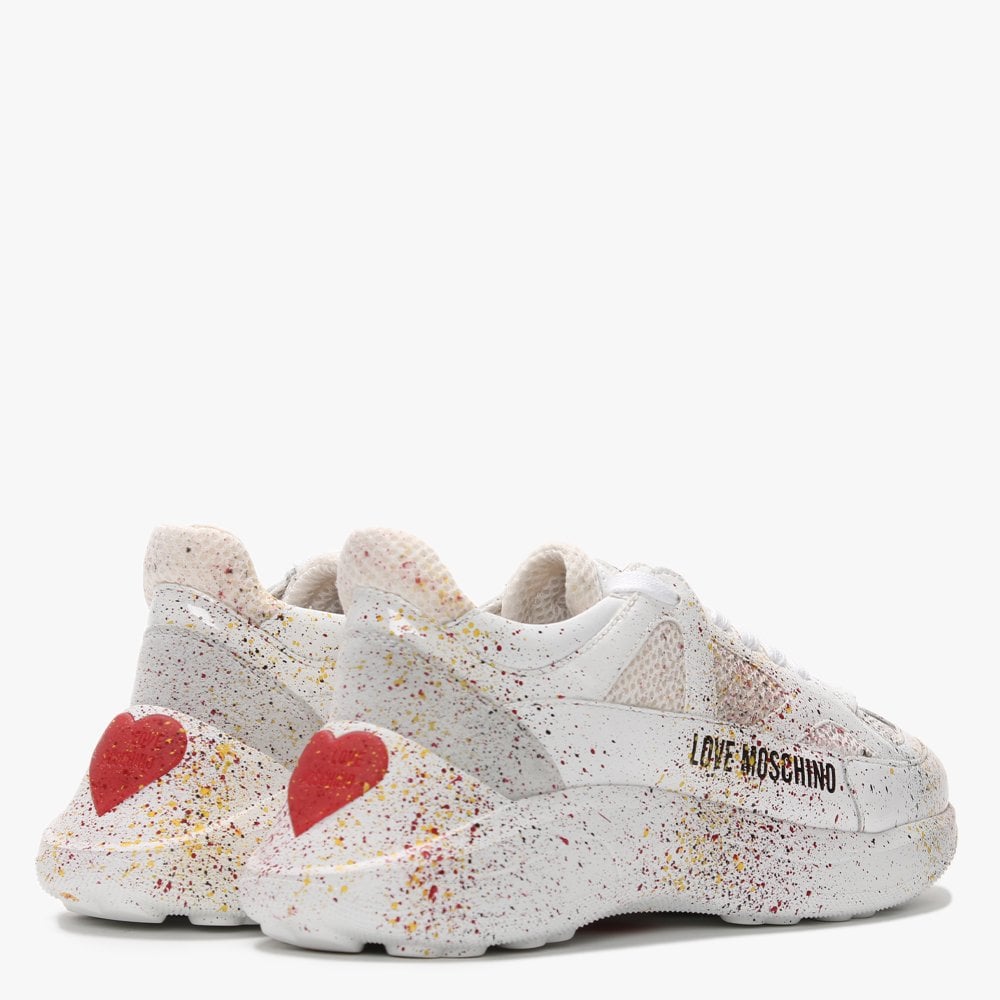Paint Splat White Chunky Trainers