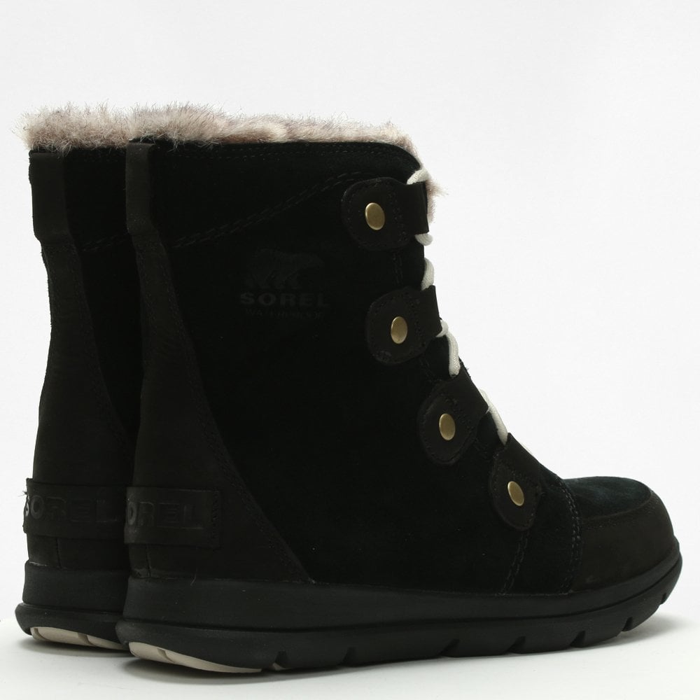 Explorer Joan Black & Dark Stone Leather & Suede Ankle Boots