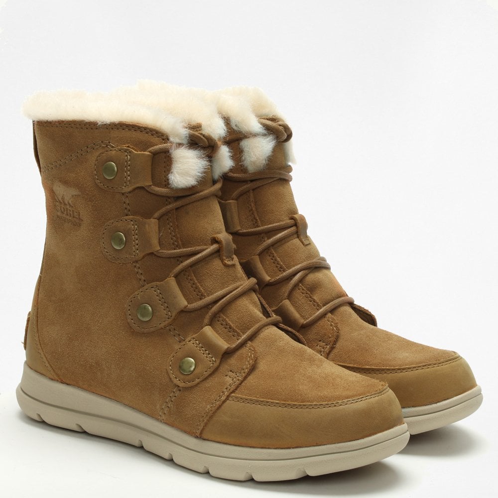 Explorer Joan Camel Brown & Ancient Fossil Leather & Suede Ankle Boots