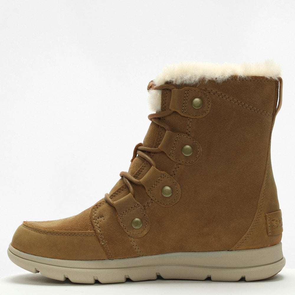 Explorer Joan Camel Brown & Ancient Fossil Leather & Suede Ankle Boots