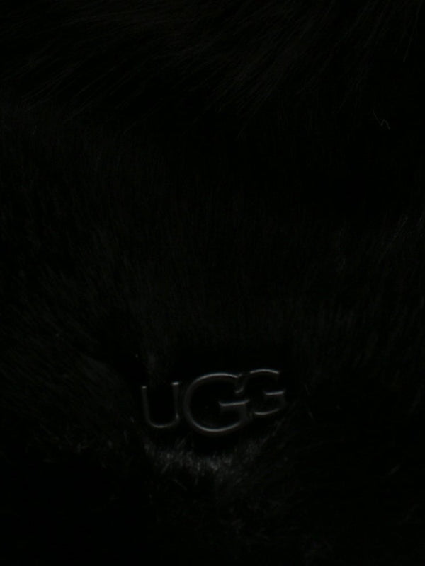 Faux Fur Black Pom Beanie Hat