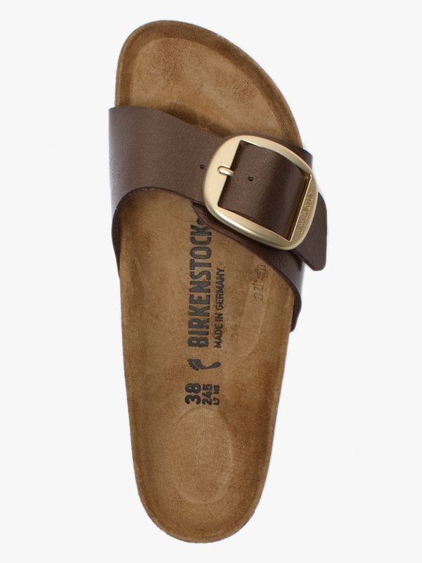 Madrid Big Buckle Graceful Toffee Leather Mules