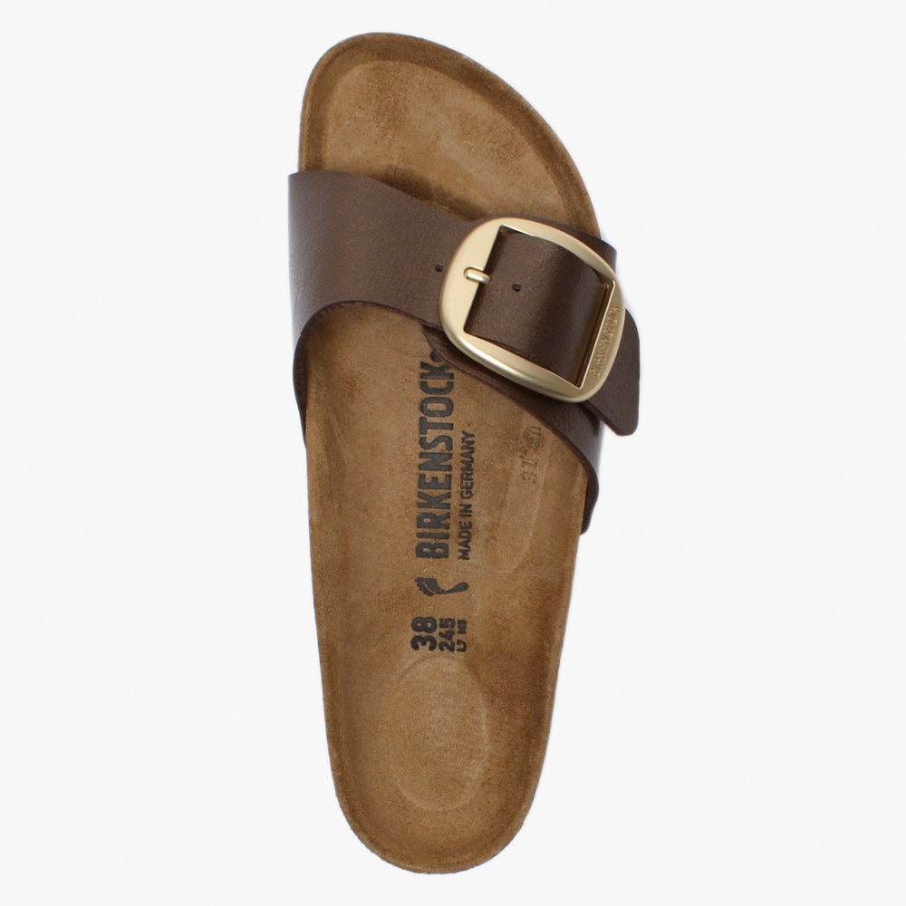 Madrid Big Buckle Graceful Toffee Leather Mules