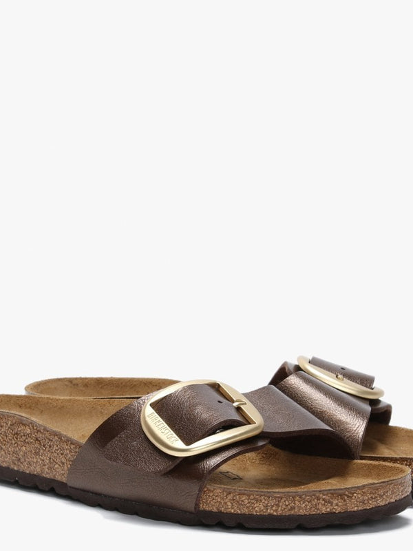 Madrid Big Buckle Graceful Toffee Leather Mules