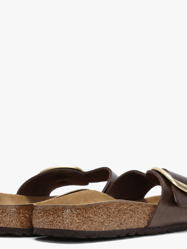 Madrid Big Buckle Graceful Toffee Leather Mules
