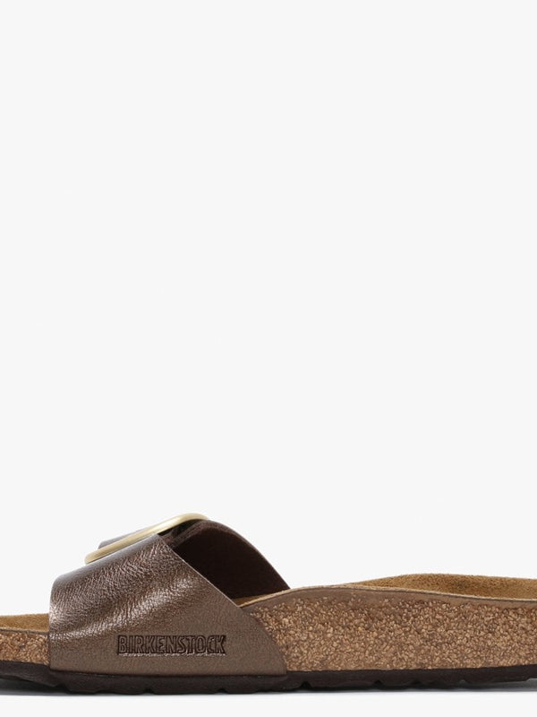 Madrid Big Buckle Graceful Toffee Leather Mules