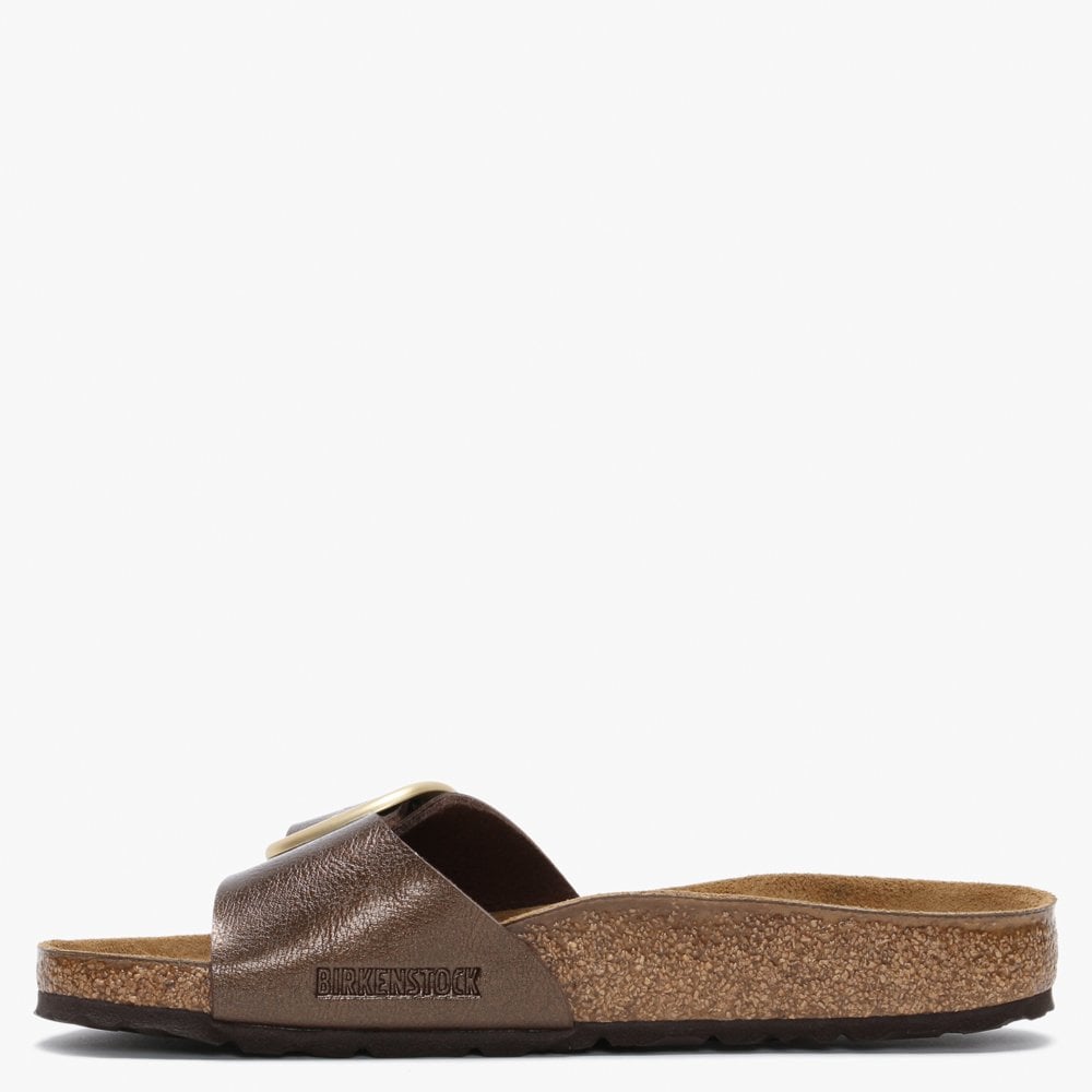 Madrid Big Buckle Graceful Toffee Leather Mules