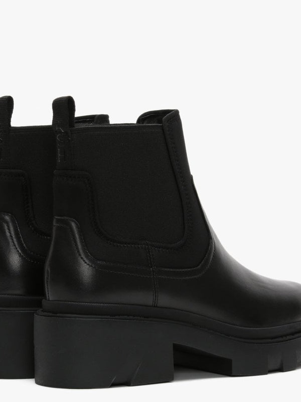 Metro Black Leather Chunky Chelsea Boots