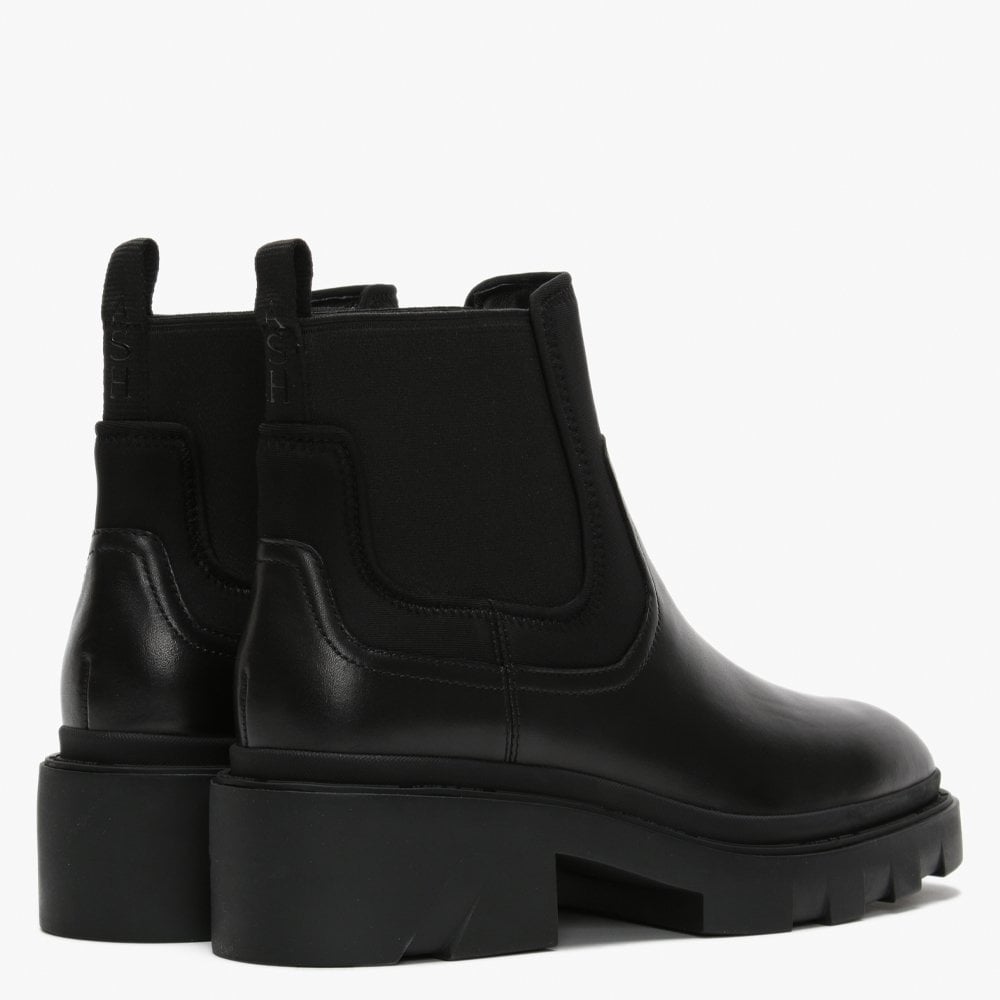 Metro Black Leather Chunky Chelsea Boots