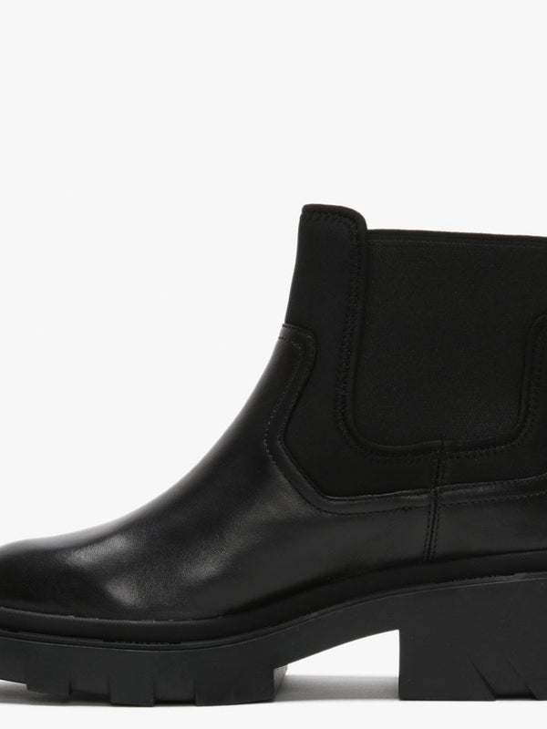 Metro Black Leather Chunky Chelsea Boots