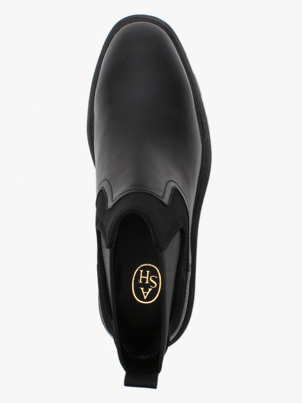 Metro Black Leather Chunky Chelsea Boots