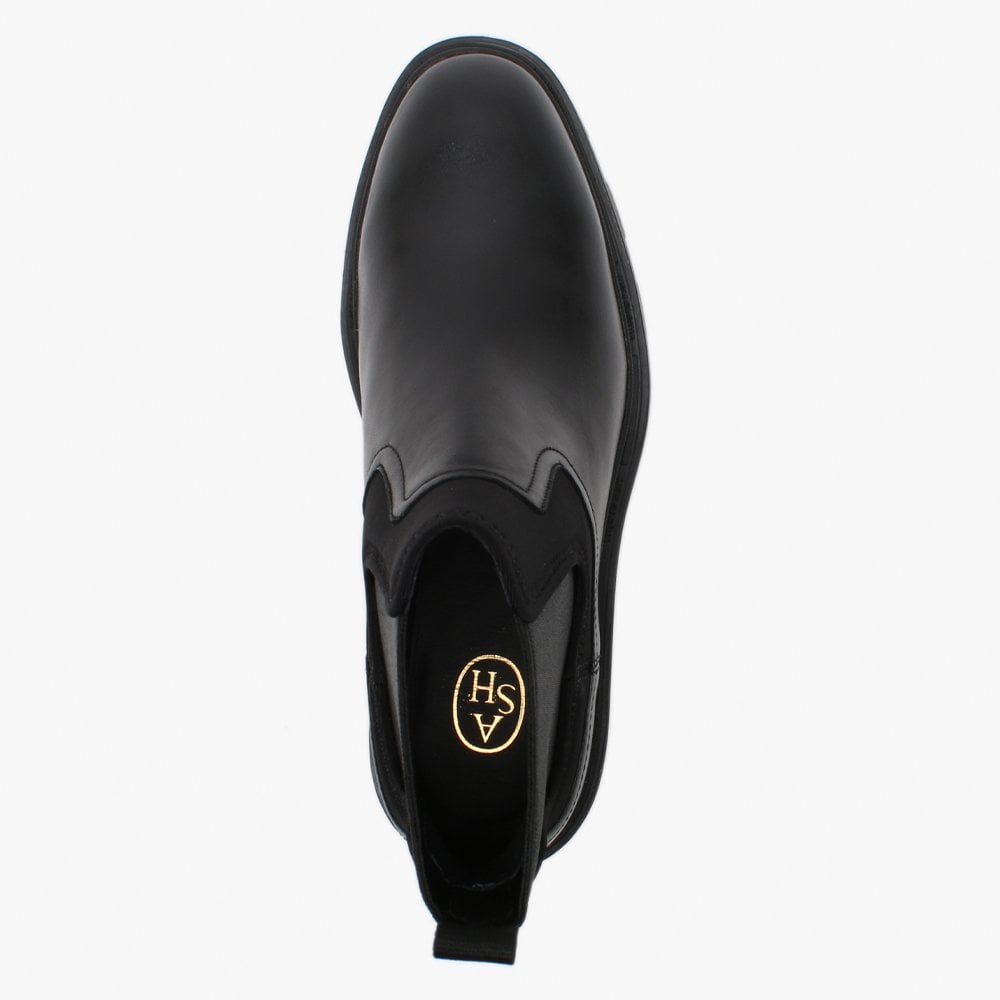 Metro Black Leather Chunky Chelsea Boots