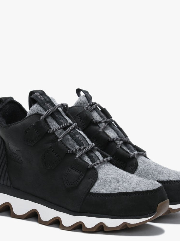 Kinetic Caribou Black Leather Sporty Trainers