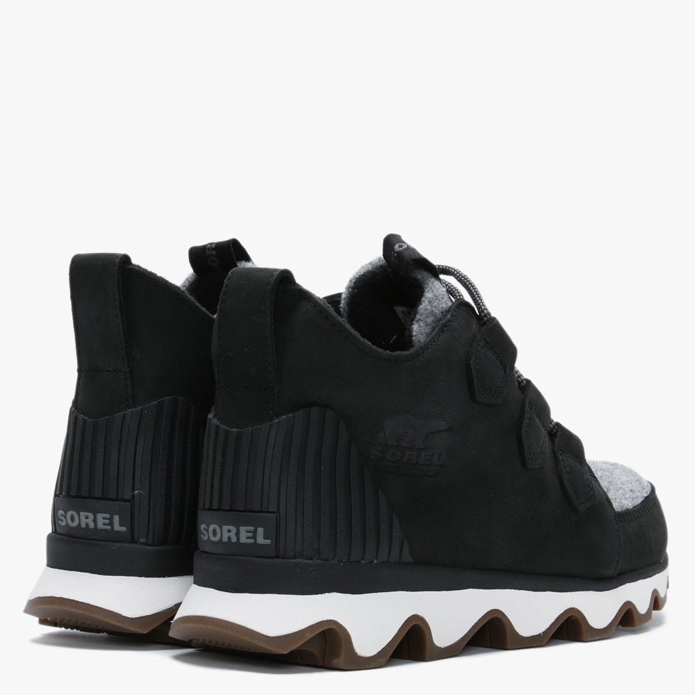 Kinetic Caribou Black Leather Sporty Trainers