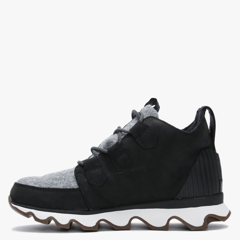 Kinetic Caribou Black Leather Sporty Trainers