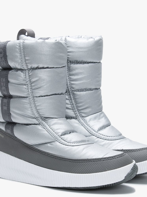 Out N About Puffy Pure Silver Nylon Mid Boots