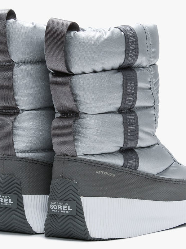 Out N About Puffy Pure Silver Nylon Mid Boots