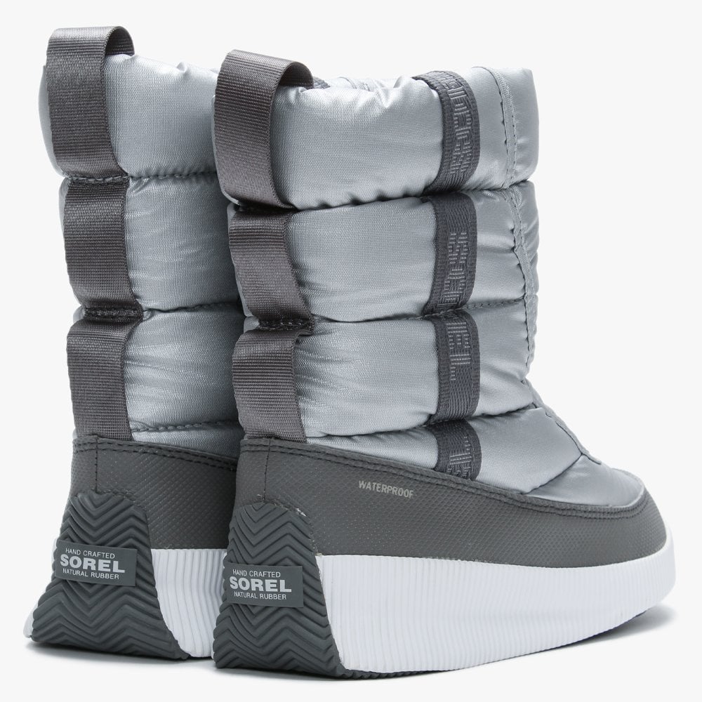 Out N About Puffy Pure Silver Nylon Mid Boots