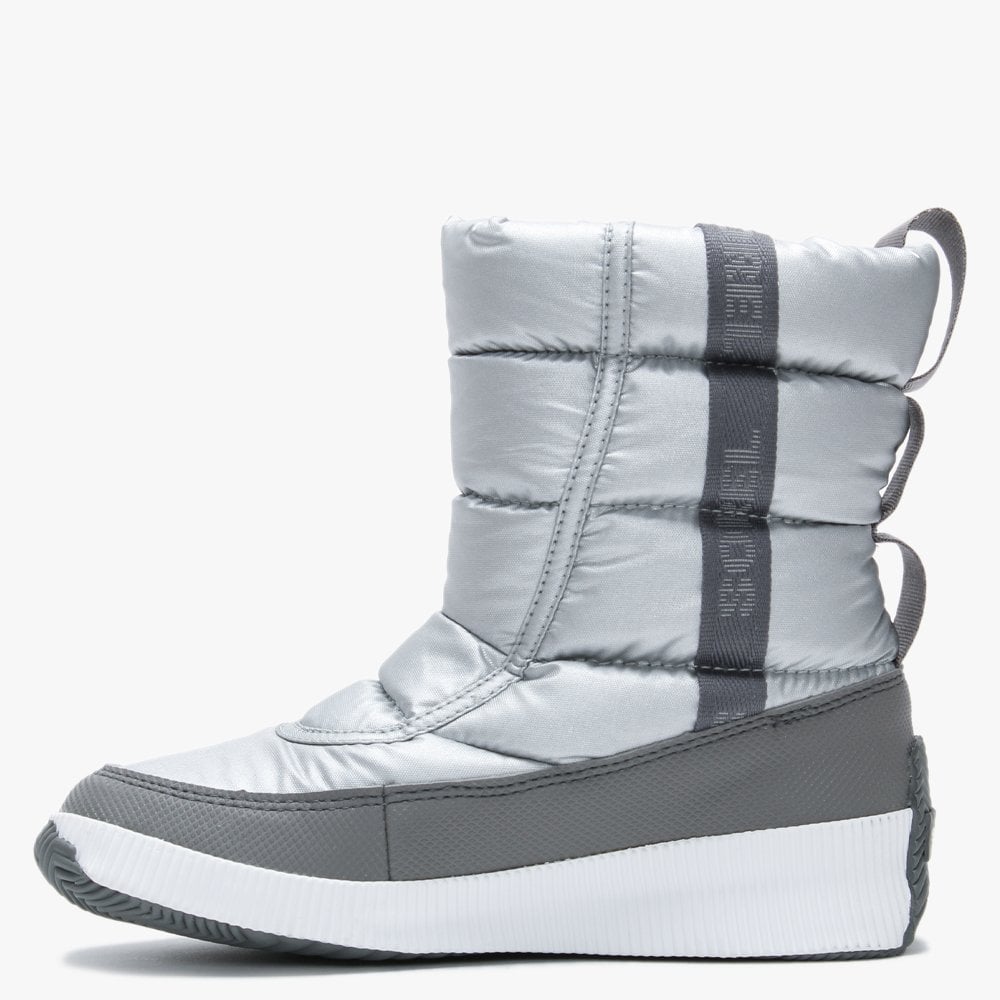 Out N About Puffy Pure Silver Nylon Mid Boots